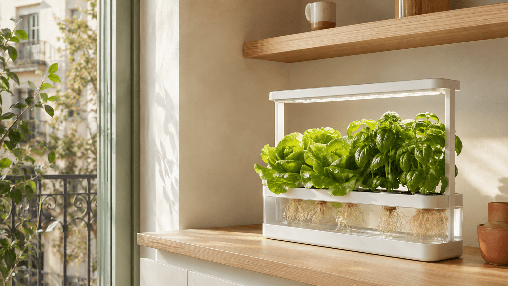 Sistema hidropónico compacto para comenzar a cultivar en casa