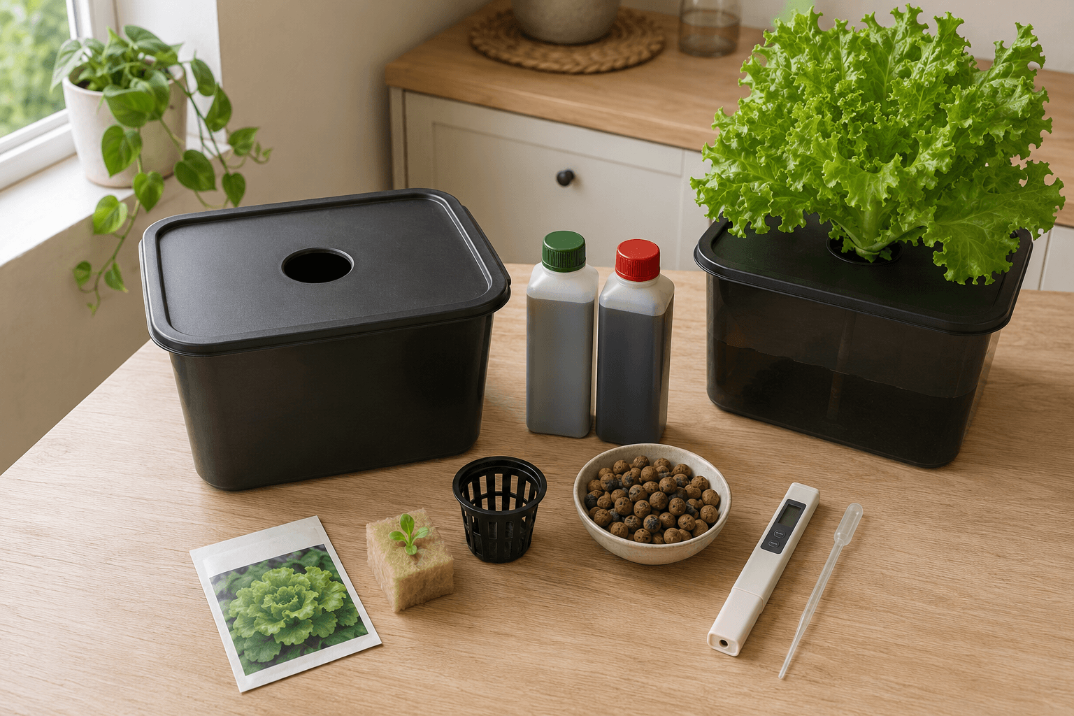 Materiales necesarios para montar un sistema hidropónico Kratky casero