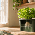Lechuga cultivada con el método Kratky en un depósito hidropónico sin bomba